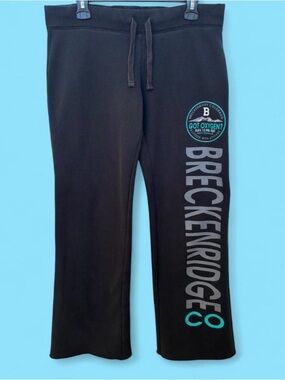 Jansport Black Sweatpants with Teal and Gray Side Logo